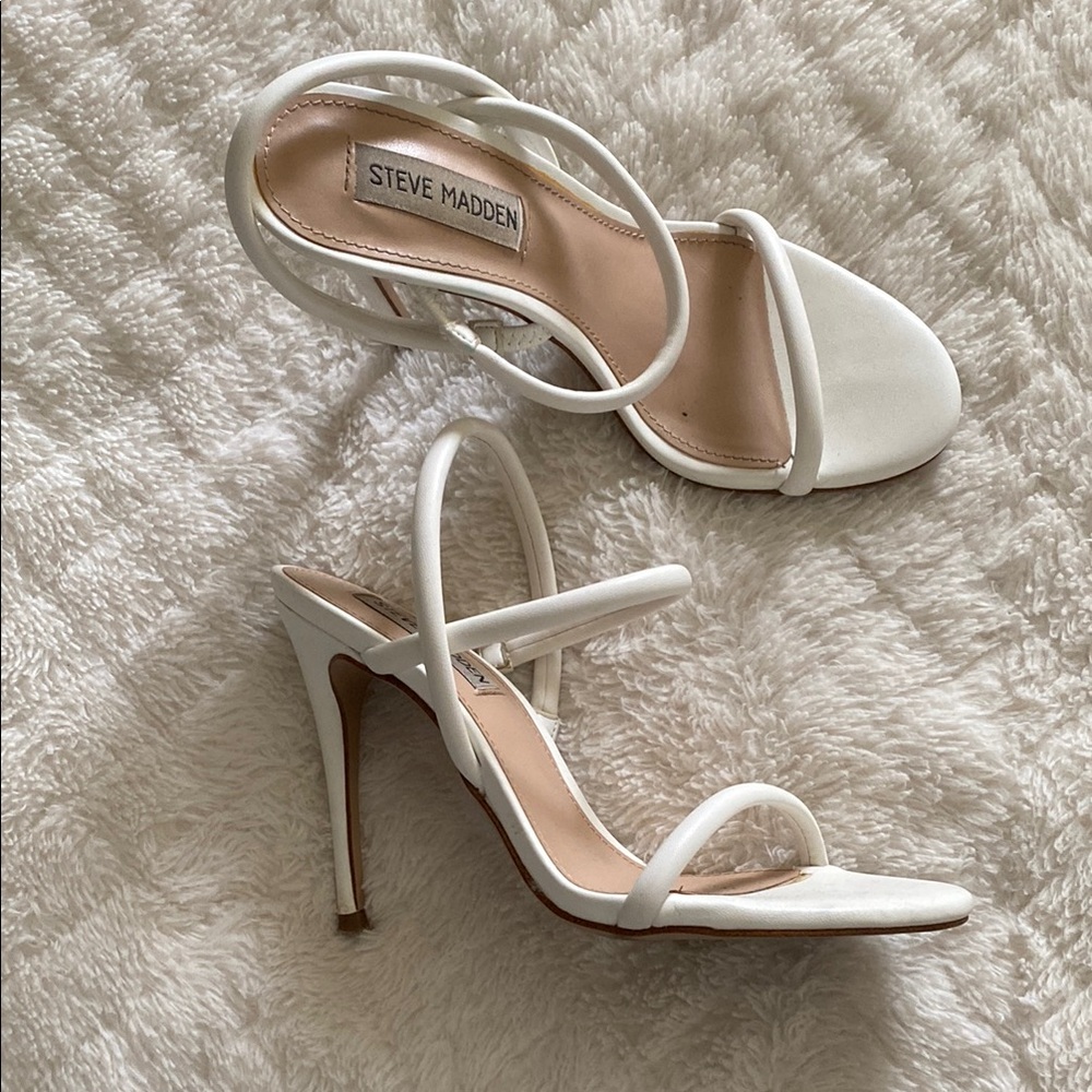 Steve Madden White Strappy Heels
